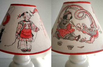 Chinese Fantasy Painted Lampshade