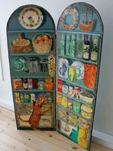 Hinged, double-panel, acrylic on wood Pantry Screen
