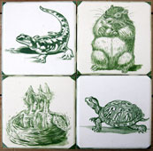 Rose Fox Hand Painted Tiles