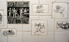 Black and white cupids tiles